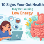 Gut health and low energy illustration
